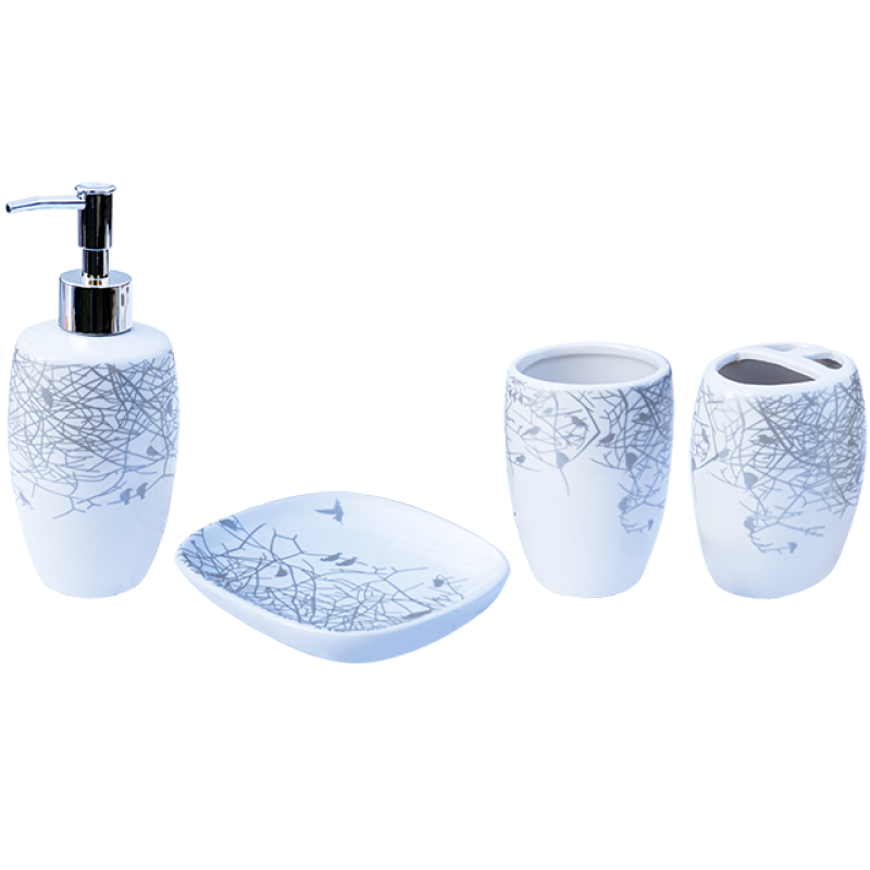 Set accesorii baie 4 piese floral